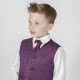 Boys Black & Purple 6 Piece Slim Fit Suit