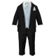 Boys Black & Blue Swirl 6 Piece Slim Fit Suit