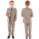 Boys Brown Tweed Herringbone 5 Piece Jacket Suit