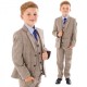 Boys Brown Tweed Herringbone 5 Piece Jacket Suit