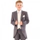 Boys Grey & Ivory Deluxe Swirl 6 Piece Tail Suit