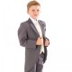 Boys Grey & Ivory Deluxe Swirl 6 Piece Tail Suit