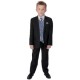 Boys Black & Navy Swirl 6 Piece Slim Fit Suit