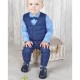 Boys Navy Matt T-bar First Walker Shoes