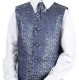 Boys Navy & Silver Swirl 6 Piece Slim Fit Suit