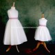 Girls Ivory Diamante & Organza Dusky Pink Sash Dress