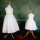 Girls Ivory Diamante & Organza Dress with Lemon Sash