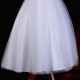 Girls White Diamante & Organza Dress with Black Sash