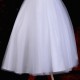 Girls White Diamante & Organza Dress with Lemon Sash