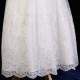 Girls Ivory Floral Lace Dress with Brown Satin Sash