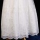 Girls Ivory Floral Lace Dress with Purple Satin Sash