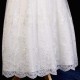 Girls Ivory Floral Lace Dress with Emerald Satin Sash