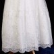 Girls Ivory Floral Lace Dress with Fuchsia Pink Satin Sash