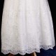 Girls Ivory Floral Lace Dress with Hot Pink Satin Sash