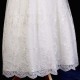 Girls Ivory Floral Lace Dress with Hunter Satin Sash
