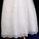 Girls Ivory Floral Lace Dress with Lilac Satin Sash