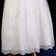 Girls Ivory Floral Lace Dress with Marigold Satin Sash