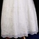 Girls Ivory Floral Lace Dress with Moss Green Satin Sash