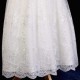 Girls Ivory Floral Lace Dress with Navy Satin Sash