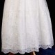 Girls Ivory Floral Lace Dress with Petrol Satin Sash