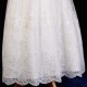 Girls Ivory Floral Lace Dress with Silver Satin Sash