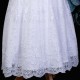 Girls White Floral Lace Dress with Aqua Satin Sash