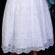 Girls White Floral Lace Dress with Bright Coral Satin Sash