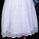 Girls White Floral Lace Dress with Cornflower Satin Sash