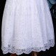Girls White Floral Lace Dress with Fuchsia Pink Satin Sash