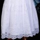 Girls White Floral Lace Dress with Midnight Blue Satin Sash