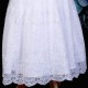 Girls White Floral Lace Dress with Petrol Satin Sash