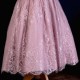 Girls Dusky Pink Fringe Lace Dress with Flower Sash