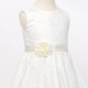 Girls Ivory Fringe Lace Dress with Flower Sash