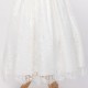 Girls Ivory Fringe Lace Dress with Antique Pink Satin Sash