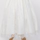 Girls Ivory Fringe Lace Dress with Aubergine Satin Sash