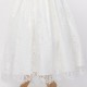 Girls Ivory Fringe Lace Dress with Burgundy Satin Sash