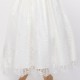 Girls Ivory Fringe Lace Dress with Rust Burnt Orange Satin Sash