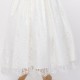 Girls Ivory Fringe Lace Dress with Cadbury Purple Satin Sash