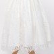 Girls Ivory Fringe Lace Dress with Mink Taupe Satin Sash