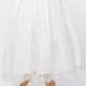 Girls Ivory Fringe Lace Dress with Mink Taupe Satin Sash