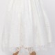 Girls Ivory Fringe Lace Dress with Petrol Green Satin Sash