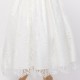 Girls Ivory Fringe Lace Dress with Red Satin Sash