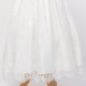 Girls Ivory Fringe Lace Dress with Silver Satin Sash