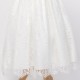 Girls Ivory Fringe Lace Dress with Teal Satin Sash