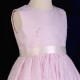 Girls Pink Fringe Lace Dress with Ivory Satin Sash