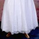 Girls White Fringe Lace Dress with Black Satin Sash