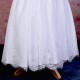 Girls White Fringe Lace Dress with Hot Pink Satin Sash