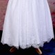 Girls White Fringe Lace Dress with Jade Green Satin Sash