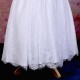 Girls White Fringe Lace Dress with Marigold Satin Sash