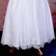 Girls White Fringe Lace Dress with Pale Pink Satin Sash